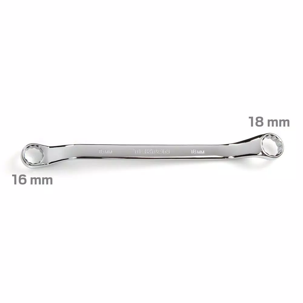 TEKTON 16 mm x 18 mm 45° Offset Double Box End Wrench