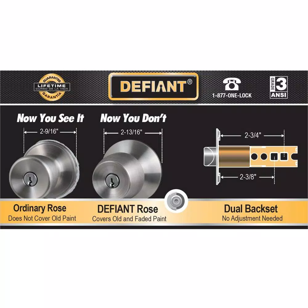 Defiant Saturn Stainless Steel Entry Combo Pack with Deadbolt