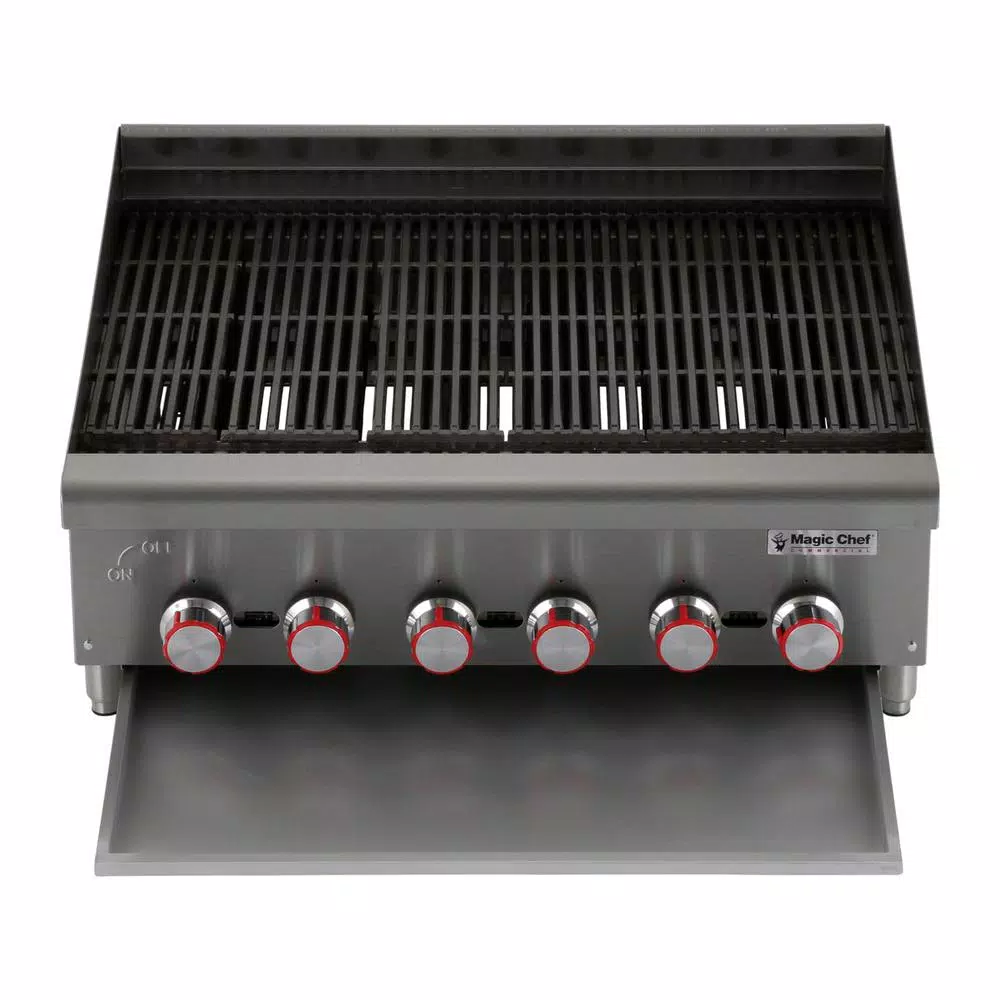 Magic Chef 36 in. Commercial Countertop Radiant Char Broiler, Stainless Steel