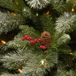 National Tree Company 7.5 ft. Feel Real Snowy Bristle Berry Hinged Artificial Christmas Tree with 700 Dual Color LED Lights thumbnail 3