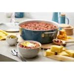 Ayesha Curry Ayesha Home Collection 7.5 Qt. Aluminum Nonstick Stock Pot with Glass Lid, Twilight Teal thumbnail 5