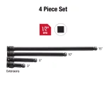 SUNEX TOOLS Sunex 2504 1/2 in. Wobble Drive Impact Extension Set, 4-Piece SAE thumbnail 2