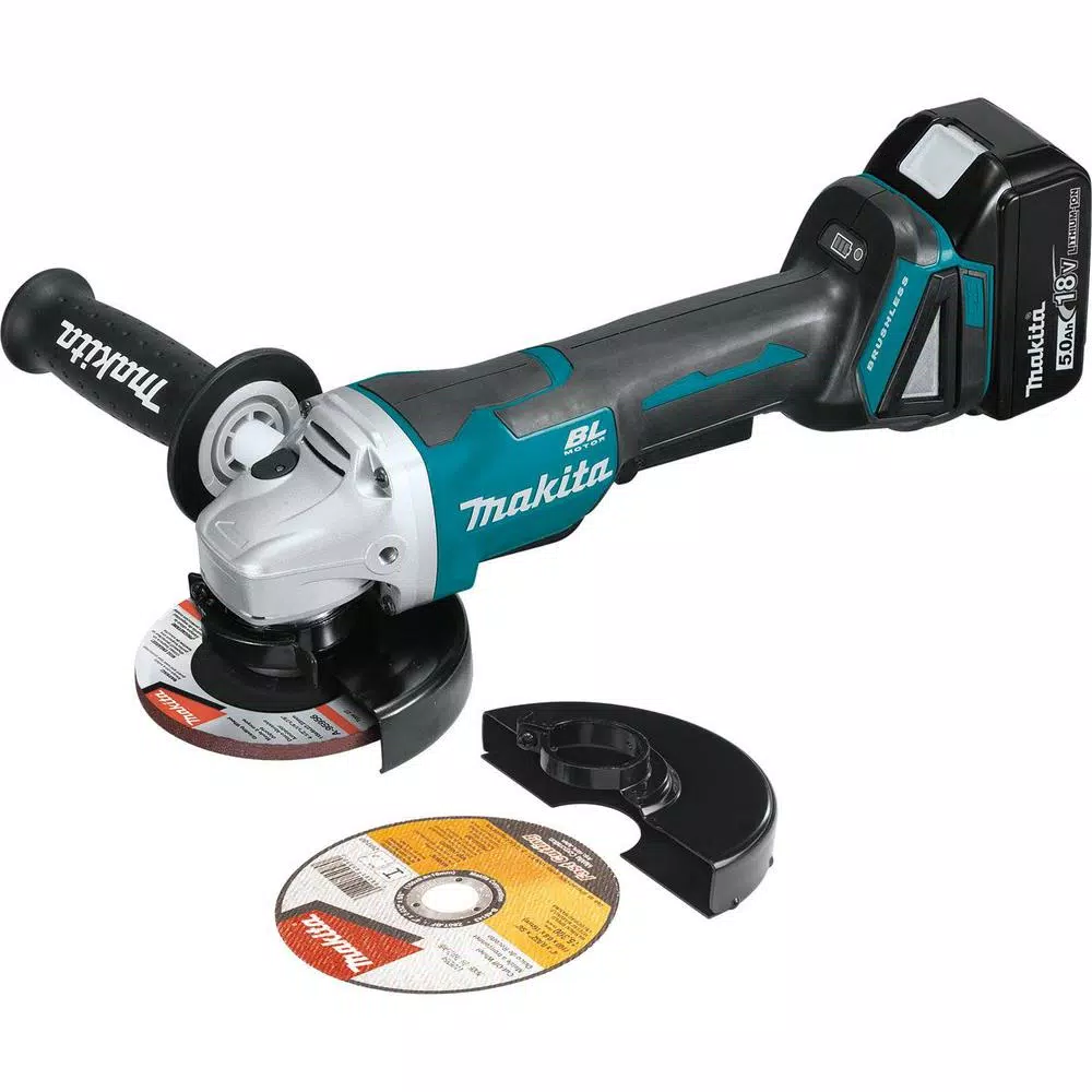 Makita 18V LXT Brushless 5" Angle Grinder Kit with Paddle Switch & Bonus LED Flashlight
