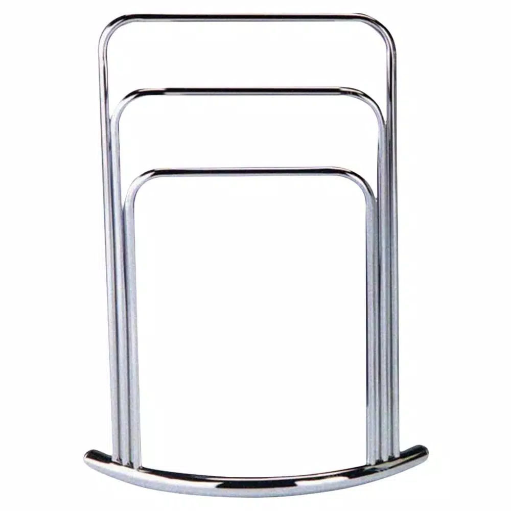 Kings Brand Furniture Modern 3-Bar Freestanding Towel Rack in Polished Chrome