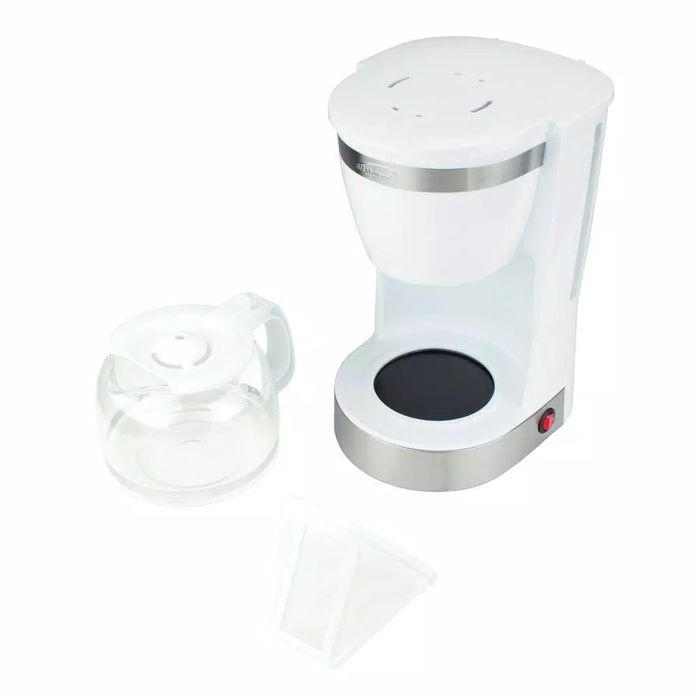 Brentwood Appliances Brentwood 10-Cup White Drip Coffee Maker with Programmable Timer and Reusable Filter