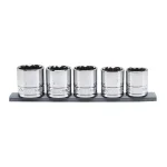 Husky 1/2 in. Drive Metric X-Large 12-Point Socket Set, 5-Piece thumbnail 1