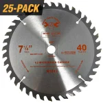 GRIP TIGHT TOOLS Grip Tight Classic 7-1/4 in. 40-Tooth Tungsten Carbide Tipped Circular Saw Blades, Multi-Purpose (25-Pack) thumbnail 1