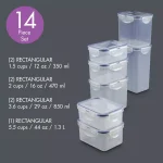 Lock & Lock Easy Essentials 14-Piece Food Storage Container Set, Airtight & Leakproof thumbnail 2