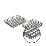 LITTON LANE Industrial Arts Black Metal Crosshatched Decorative Tray Set, Set of 2 thumbnail 3