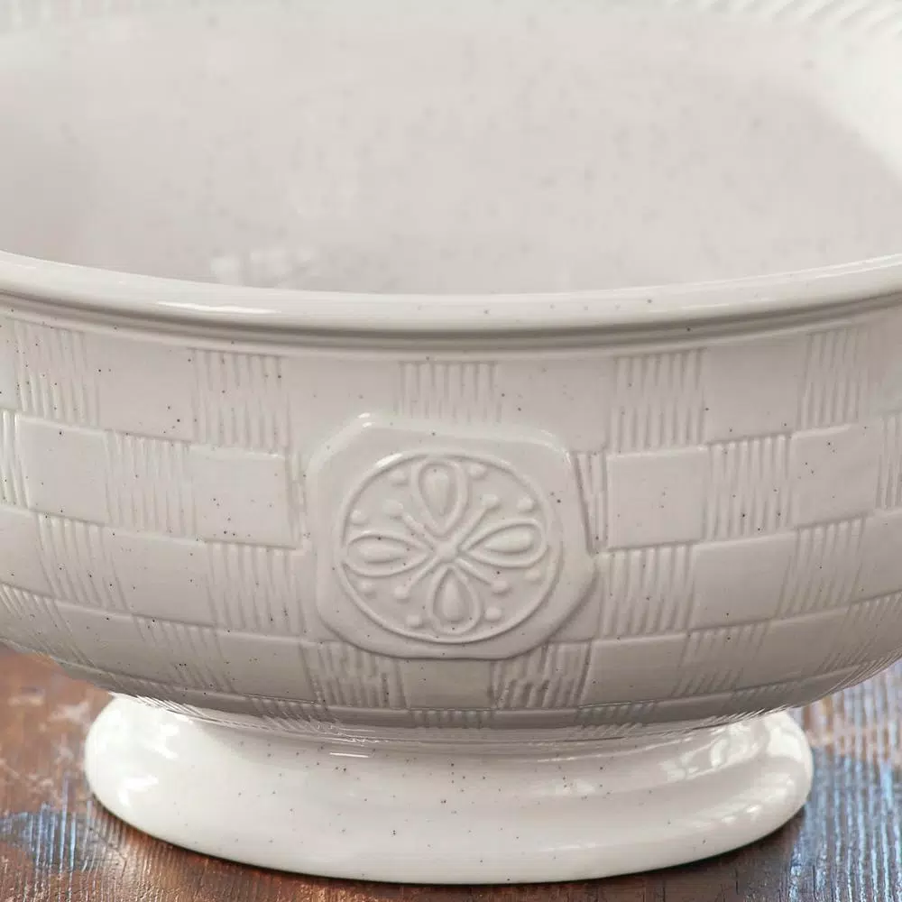 Park Designs Levingston 9 in. Ceramic Pedestal Serving Bowl - Traditional Stoneware