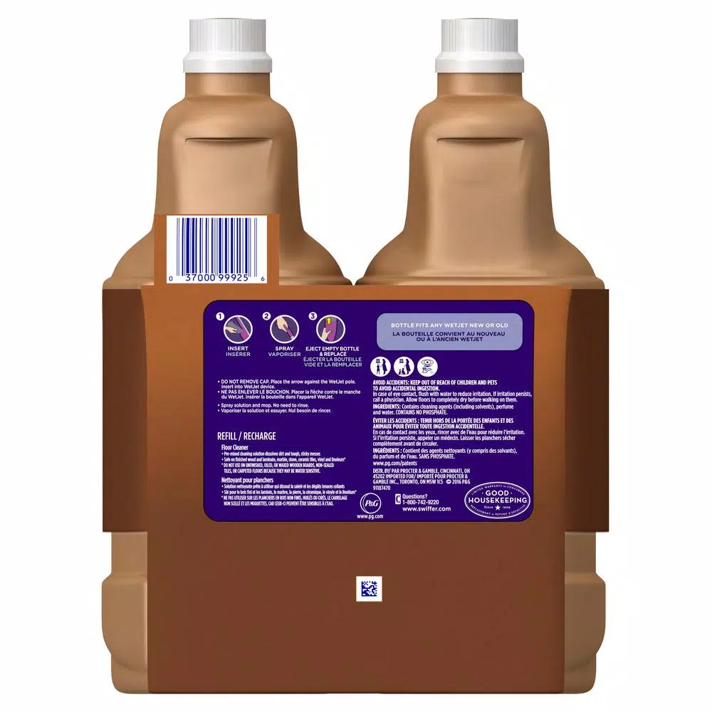Swiffer WetJet Multi-Surface Floor Cleaner Solution Refill, 42.2 oz (2-Pack)
