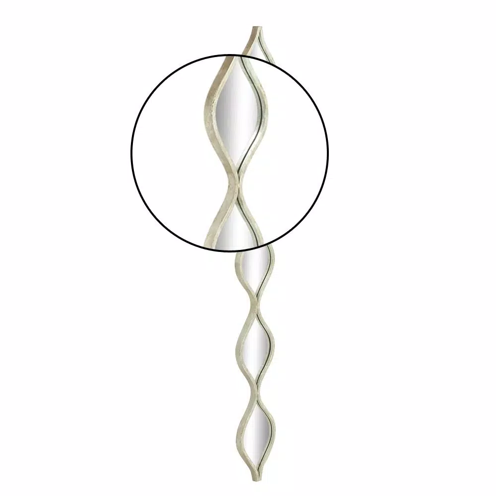 LITTON LANE Large Irregular Wavy Contemporary Metal Wall Mirror - Silver Polished Finish (59 in. H x 7 in. W)