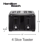 Hamilton Beach 4-Slice Wide Slot Toaster, Black thumbnail 2