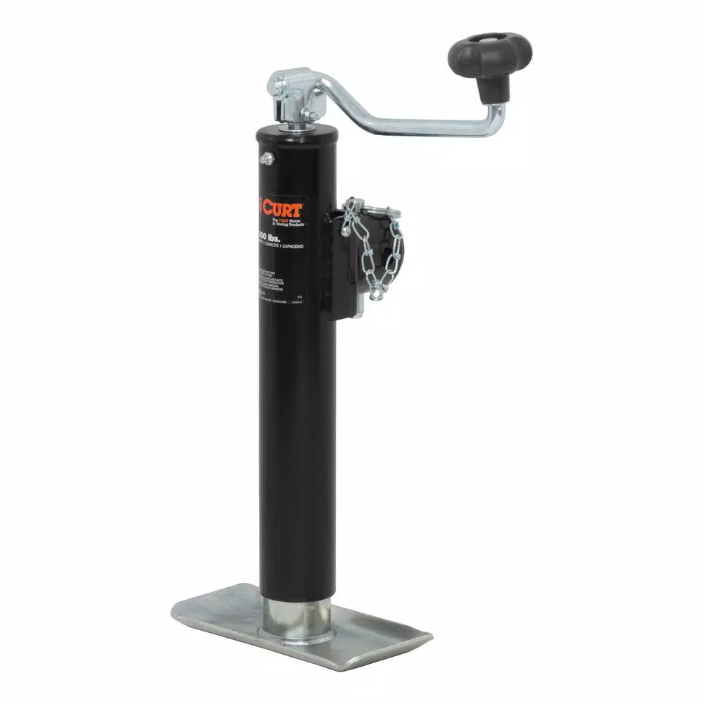 CURT Pipe-Mount Swivel Jack with Top Handle, 5,000 lbs. Capacity, 10 in. Travel