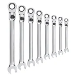 GEARWRENCH 8-Piece X-Large Locking Flex-Head Ratcheting Combination Wrench Set, SAE thumbnail 1
