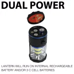 LUXPRO 1100 Lumen Dual Power 360° LED Lantern with Power Bank and TackGrip, Rechargeable & Battery Operated thumbnail 4