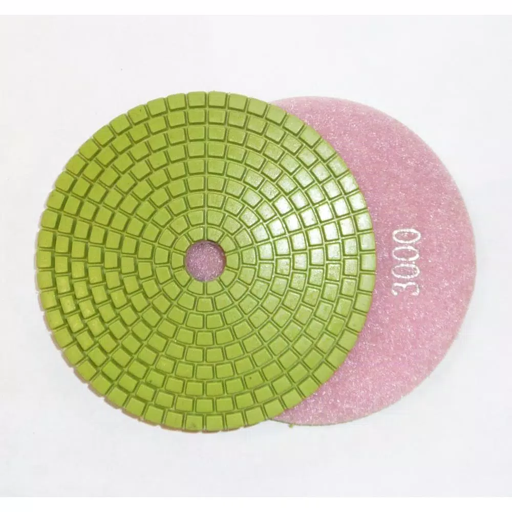 Unbranded JHX 4 in. Wet Diamond Polishing Pad Set for Granite and Concrete with Semi-Rigid Back Holder (7-Piece)