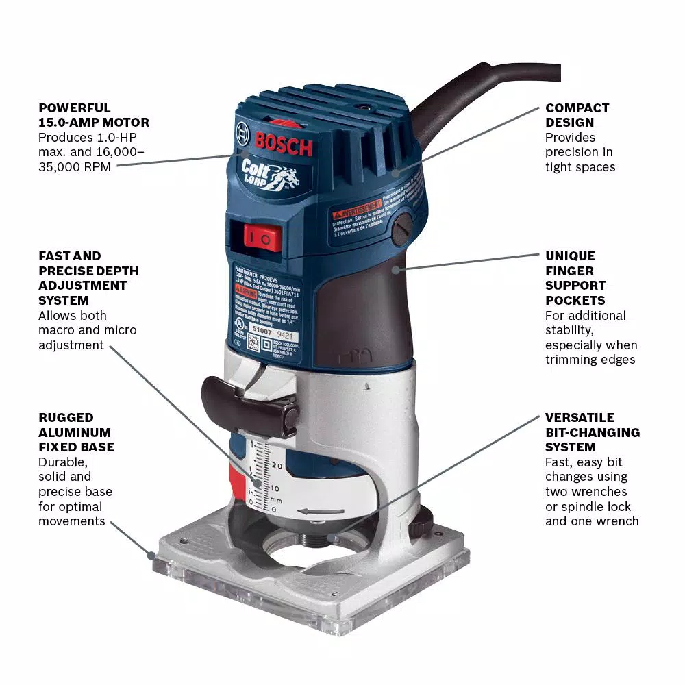 Bosch Corded Variable Speed Palm Router and Orbital Sander Combo Kit