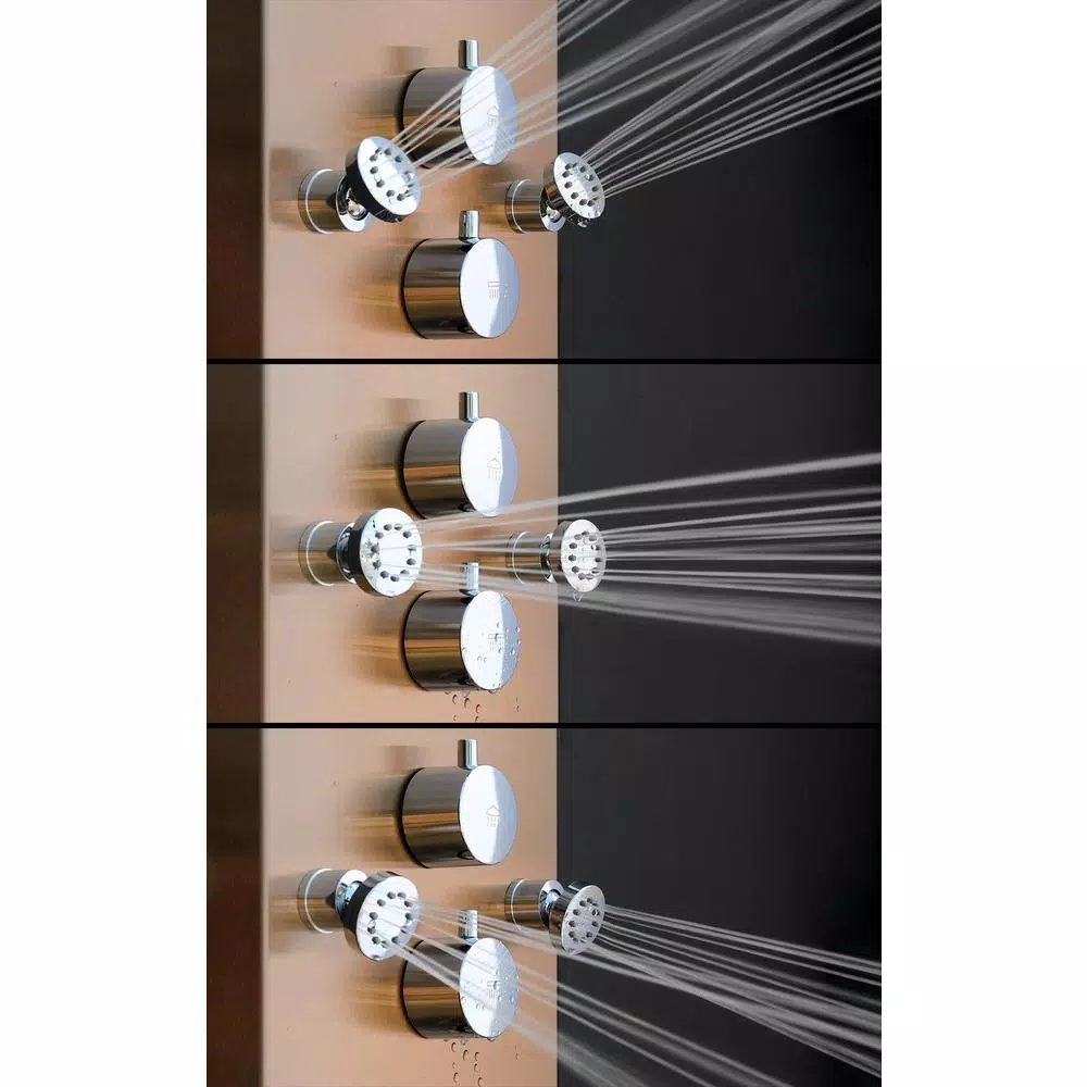 AKDY 65 in. 8-Jet Bronze Stainless Steel Shower Panel System with Rainfall Waterfall and Handheld Wand