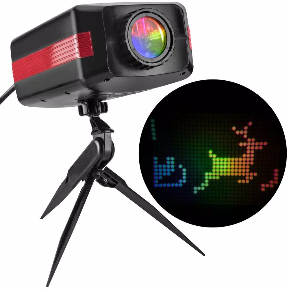 LightShow Multi-Color Personalized Message LED Projection Stake for Holiday Decor