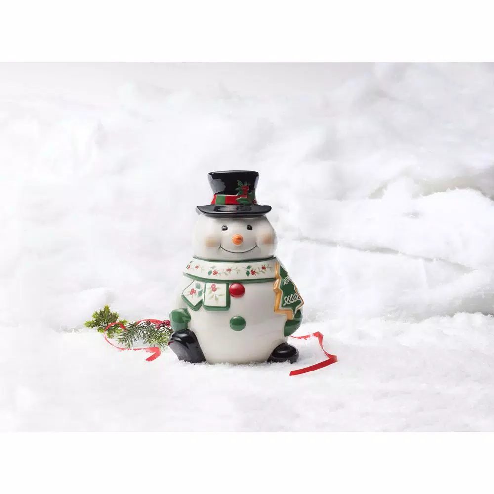 Pfaltzgraff Winterberry 2-Piece Snowman Cookie Jar