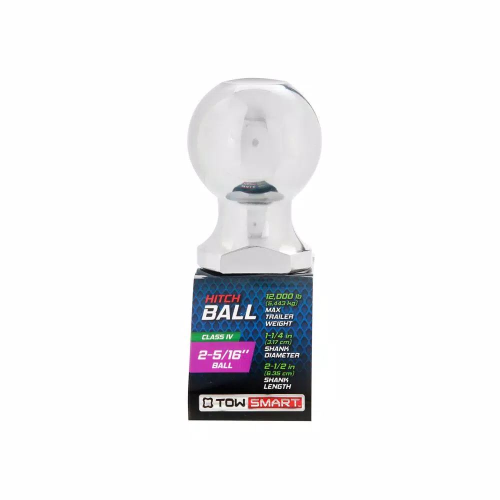 TowSmart 12,000 lb. Capacity Chrome Hitch Ball, 2-5/16 in. Ball Diameter, 1-1/4 in. Shank