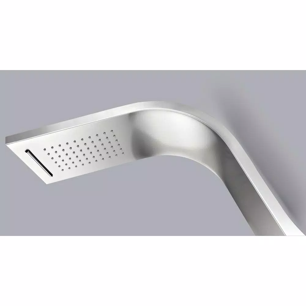 ANZZI Anchorage 60 in. 2-Jet Full Body Shower Panel System with Heavy Rain Head & Spray Wand, Brushed Steel