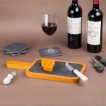 Creative Home Natural Pine Wood and Slate Insert Cheese Board Serving Paddle, 14.4 x 6.5 in. thumbnail 5