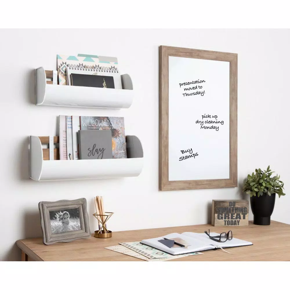 DesignOvation Kate and Laurel Beatrice Rustic Brown Magnetic Dry Erase Memo Board