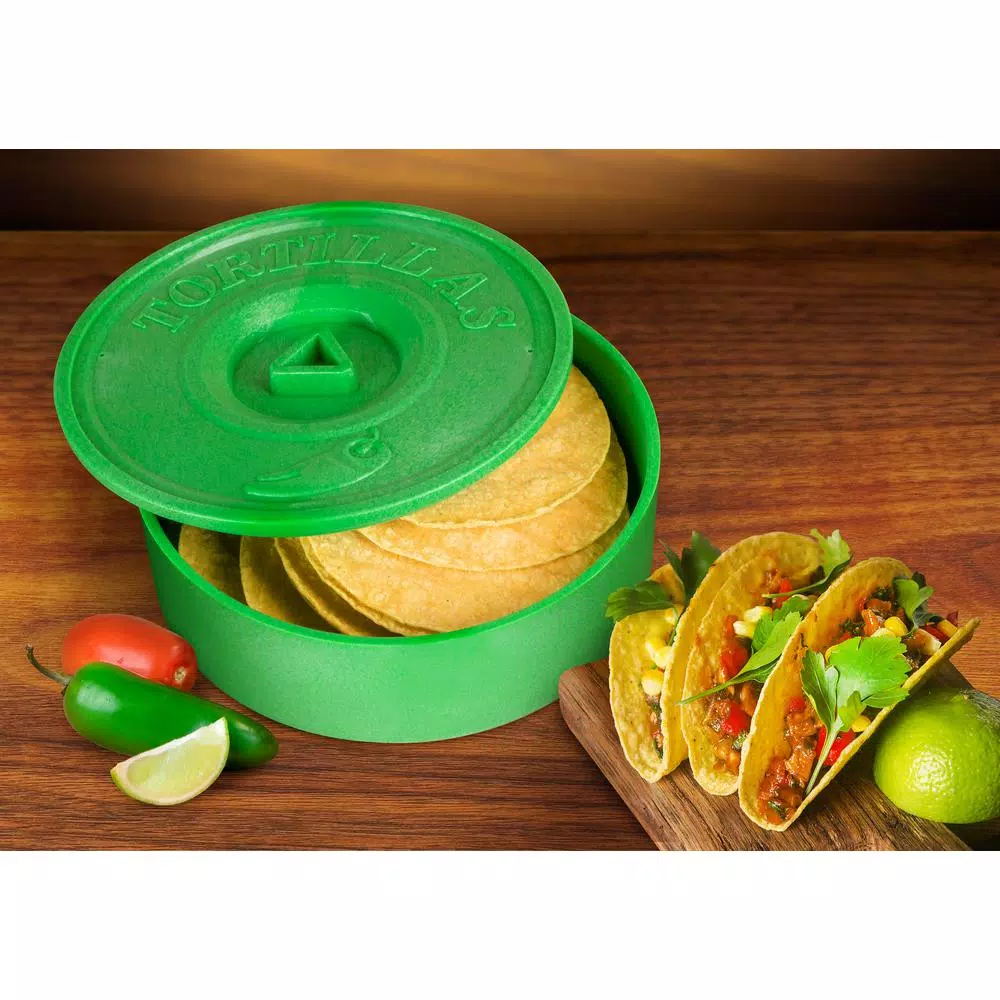 Taco Tuesday 5 Qt. Green Plastic Tortilla Warmer, Microwave Safe