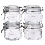 Unbranded 16.9 oz. Glass Kitchen Canister Set with Airtight Wire Clamp Lids (Set of 4) thumbnail 1