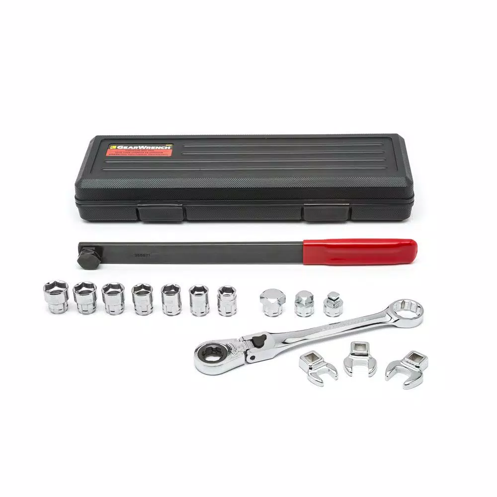GEARWRENCH 15-Piece Serpentine Belt Tool Set with Locking Flex Head Ratcheting Wrench