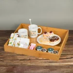 Creative Home Natural Bamboo Multipurpose Coffee Station Organizer and Serving Tray thumbnail 4