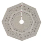 VHC Brands 48 in. Liv Pebble Grey Traditional Christmas Tree Skirt with Nordic Trim thumbnail 1