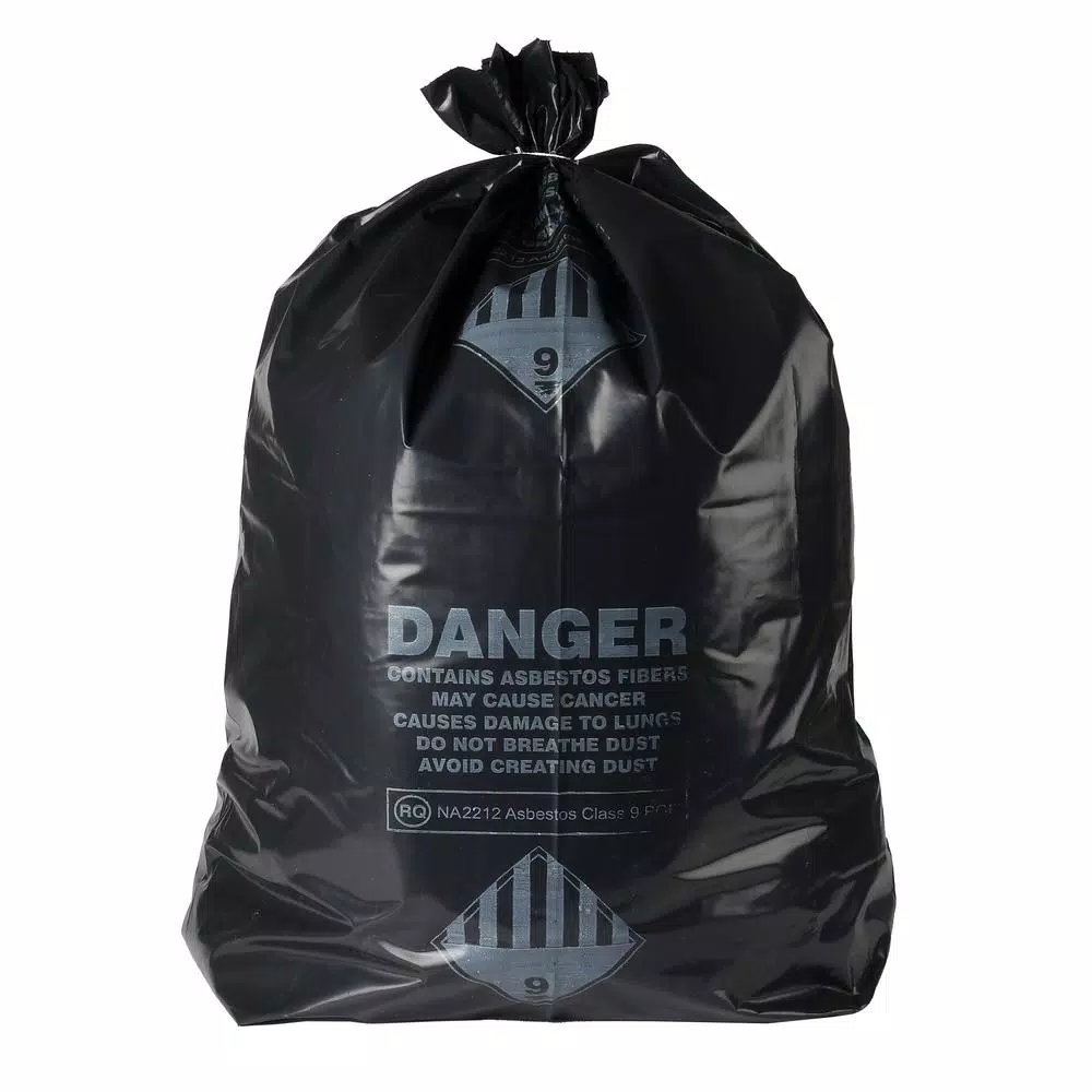 Ultrasac 33 Gallon Asbestos Disposal Bags, 6 Mil Heavy Duty, Black (32-Count)