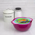 Home Basics 10-Piece Nesting Mixing Bowl and Kitchen Prep Set, Multi-Color Plastic thumbnail 2
