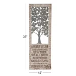 LITTON LANE 12 x 36 in. Shabby Chic Family Branches Inspirational Quote Wall Decor, Rustic Abstract Tree Art thumbnail 7