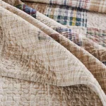 Unbranded Oxford Multi Quilted Cotton Throw, Reversible Plaid Patchwork Design thumbnail 2