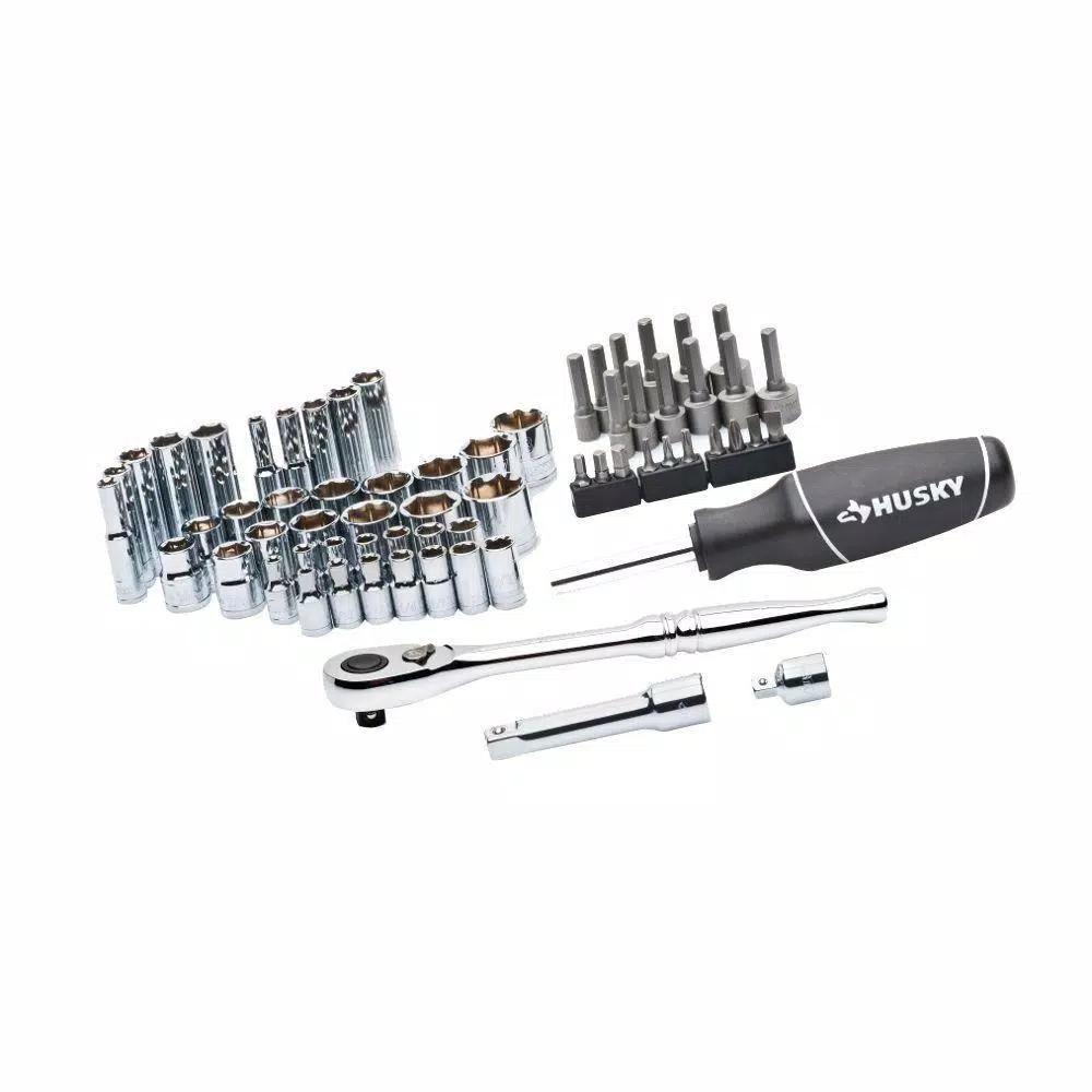 Husky 67-Piece Mechanics Tool Set with 2-Piece Metric Quad Drive Ratcheting Wrench Set
