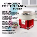 Nostalgia Retro Red Cotton Candy Maker Machine with Cones - Works with Hard Candy & Sugar-Free Candy thumbnail 11