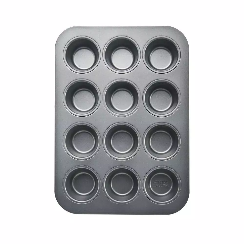 Chicago Metallic Commercial II 12-Cup Non-Stick Muffin Pan, Aluminized Steel
