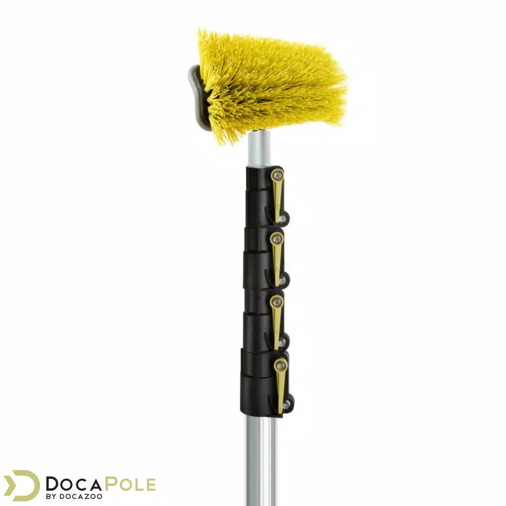DocaPole Hard Bristle Scrub Brush Kit with 30 ft. Telescopic Extension Pole