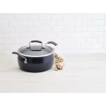 Epicurious 5 Qt. Hard-Anodized Aluminum Nonstick Chili Pot with Glass Lid, Caviar thumbnail 2