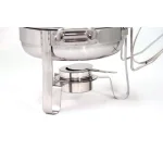 ExcelSteel 4 Qt. Professional Heavy Duty Stainless Steel Chafing Dish Set with Vented Glass Lid thumbnail 4