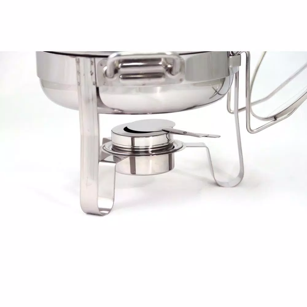 ExcelSteel 4 Qt. Professional Heavy Duty Stainless Steel Chafing Dish Set with Vented Glass Lid
