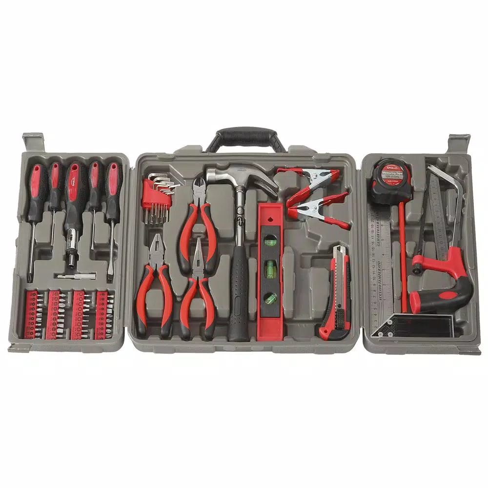 Apollo 71-Piece Home Tool Kit with Hammer, Pliers, Screwdrivers, and Tape Measure