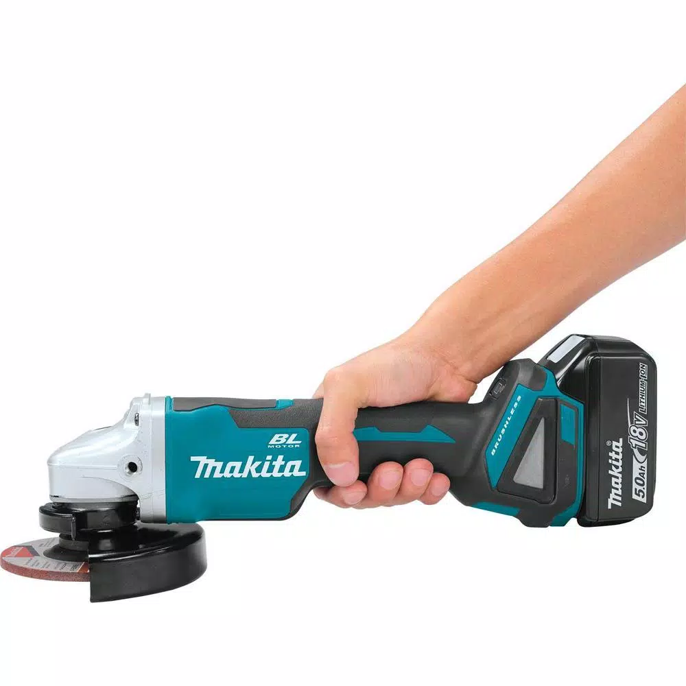 Makita 18V LXT Brushless 5" Angle Grinder Kit with 5.0Ah Battery & Charger