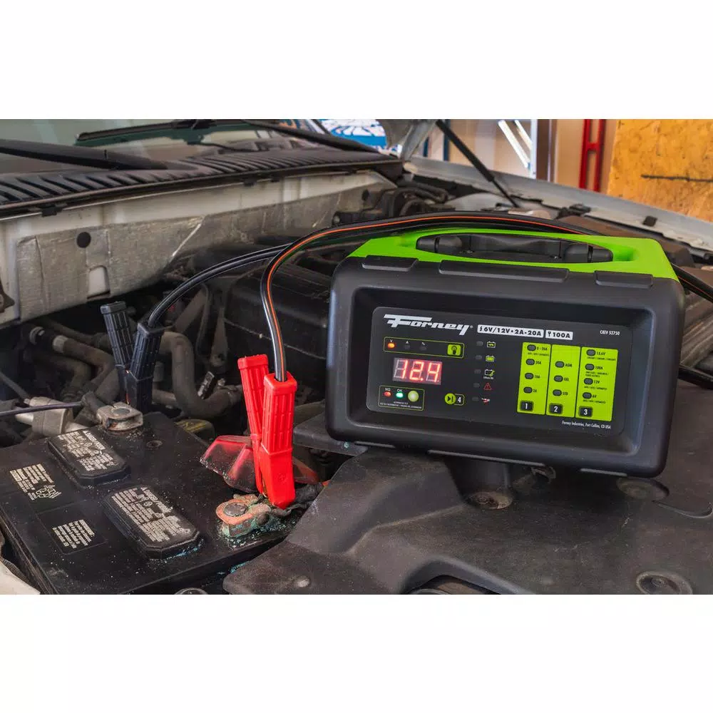 Forney Multi-Voltage Bench Battery Charger, 6V/12V with 100A Engine Start