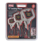 KING C-Locking Pliers 3-Piece C-Clamp Set thumbnail 2