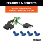 CURT 3-to-2-Wire Taillight Converter with 4-Way Flat Connector thumbnail 3